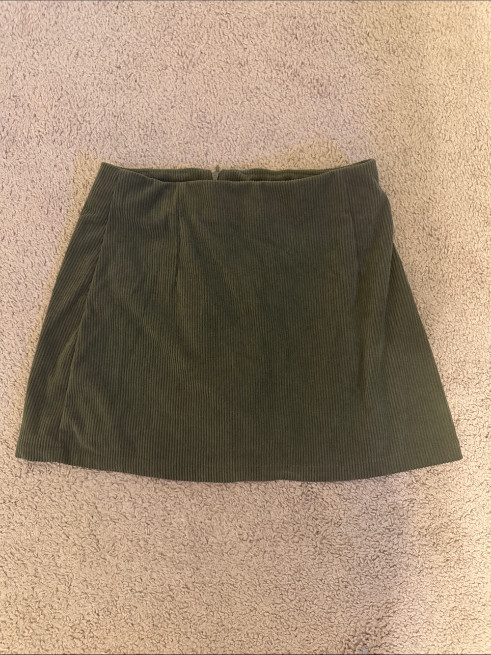 Halara Olive Green Corduroy A-Line Mini Skort
